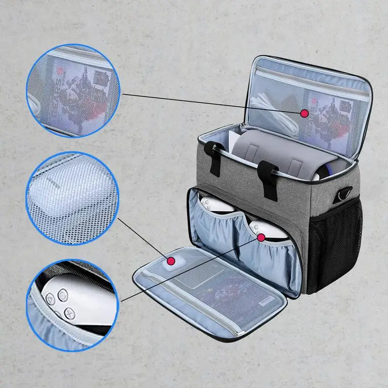 Сумка для игровой консоли для контроллера PS 5, дорожный чехол для переноски, Рюкзак для хранения, Жесткая защитная сумочка с несколькими карманами 3