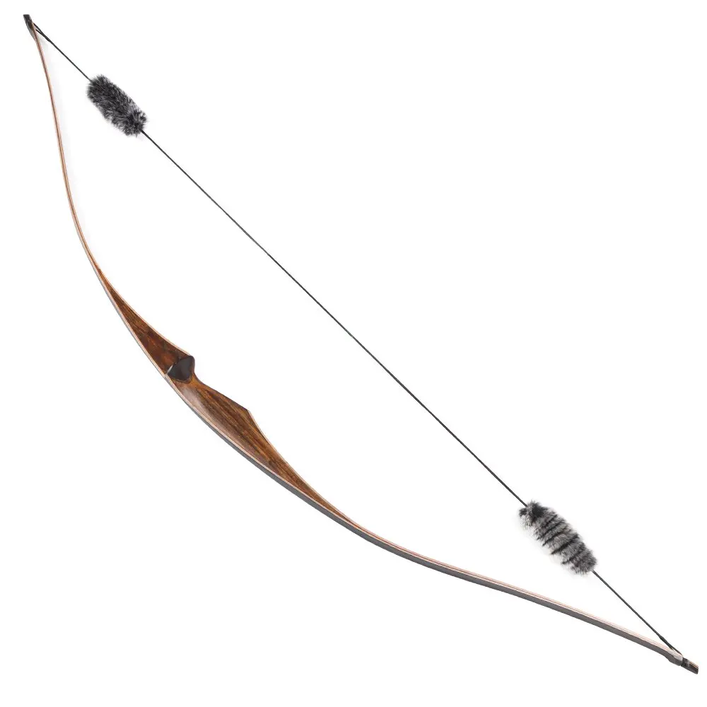 Традиционный Деревянный лук ручной работы, охотничий изогнутый лук для стрельбы из лука, правая рука, 20-70 фунтов, с глушителем для тетивы 1