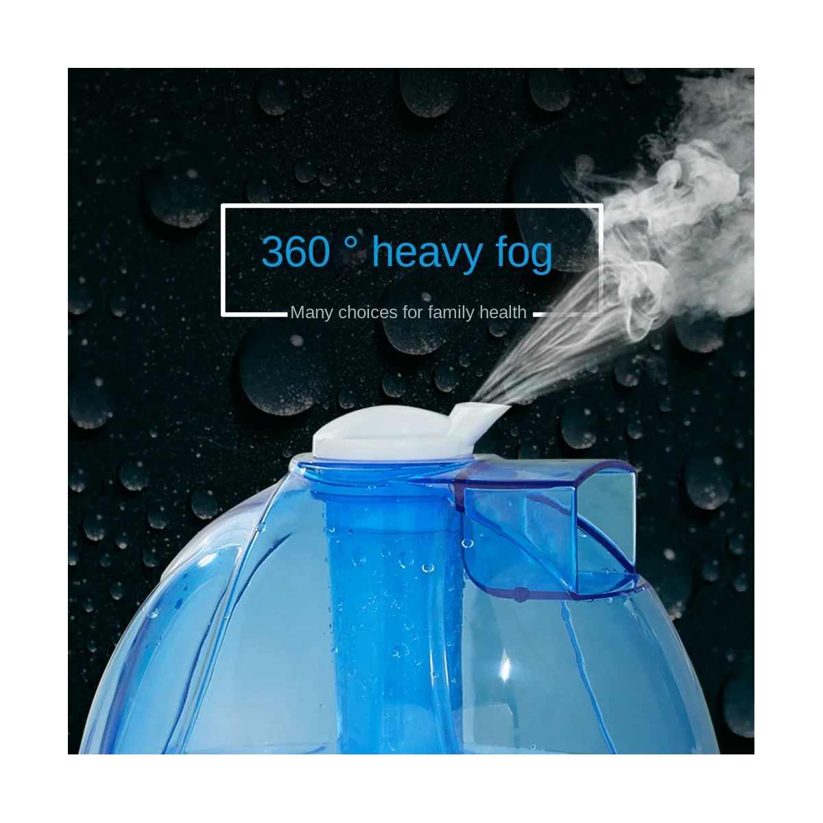 Увлажнитель воздуха с прохладным туманом, 2,5 л, Бесшумные ультразвуковые увлажнители для спальни и других комнат-Регулируемые-Вращение на 360 °, Штепсельная вилка ЕС B 1