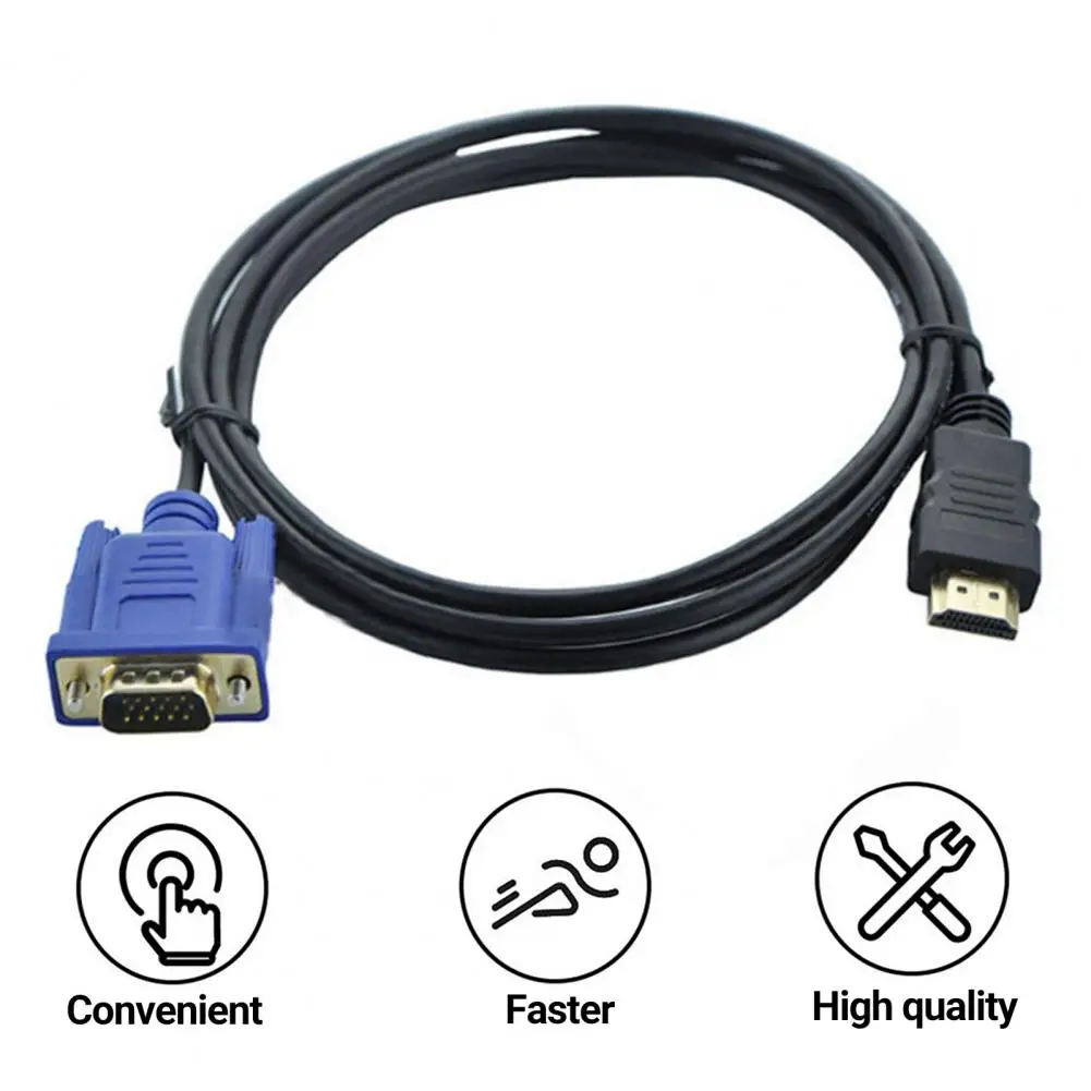 Удобная защита от помех при передаче сигнала, подключаемый кабель для видеопреобразования, совместимый с HDMI, для подключения кабеля VGA 5
