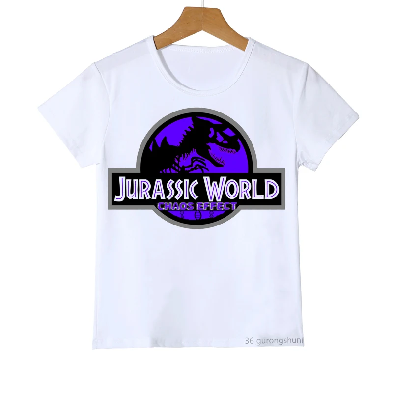 Футболка для мальчиков и девочек, футболки с изображением парка Юрского периода/мира, забавная детская одежда для мальчиков, футболка с принтом динозавра и животных, топы camisetas 1