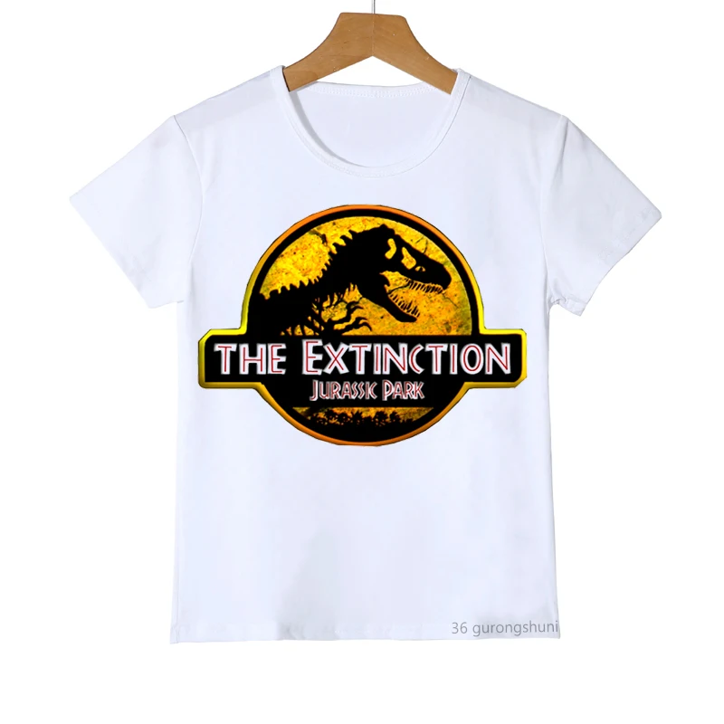 Футболка для мальчиков и девочек, футболки с изображением парка Юрского периода/мира, забавная детская одежда для мальчиков, футболка с принтом динозавра и животных, топы camisetas 3