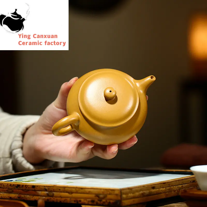Чайник из Исинской фиолетовой глины, золотой чайник Zhuni Ming, чайный набор кунг-фу, чайник емкостью 160 мл 2