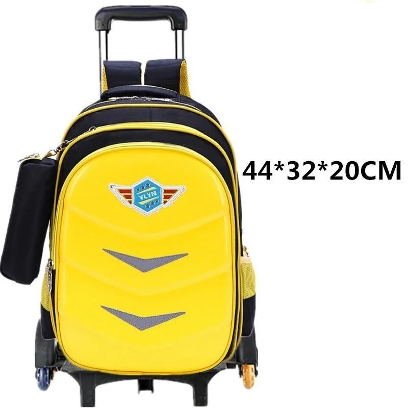 Школьная сумка из искусственной кожи на колесиках для мальчиков, школьный рюкзак-тележка для девочек, водонепроницаемый рюкзак на колесиках для школьных сумок, сумки-тележки 2