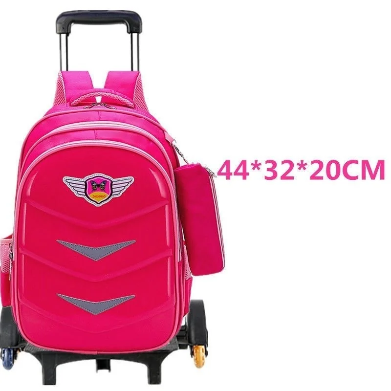 Школьная сумка из искусственной кожи на колесиках для мальчиков, школьный рюкзак-тележка для девочек, водонепроницаемый рюкзак на колесиках для школьных сумок, сумки-тележки 3