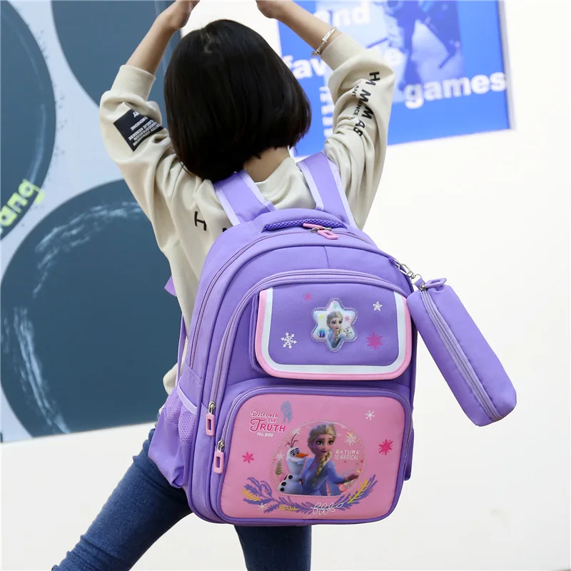 Школьные сумки Disney Frozen для девочек и мальчиков, Человек-паук, Ортопедический рюкзак для учащихся начальных классов 1-3 класса Большой емкости Mochila 3