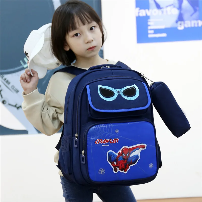 Школьные сумки Disney Frozen для девочек и мальчиков, Человек-паук, Ортопедический рюкзак для учащихся начальных классов 1-3 класса Большой емкости Mochila 4