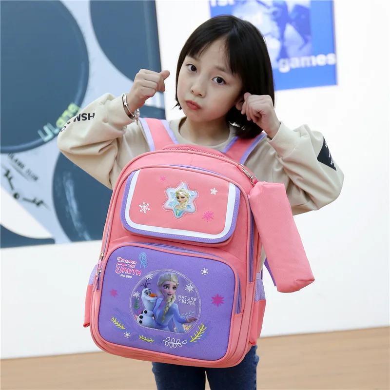 Школьные сумки Disney Frozen для девочек и мальчиков, Человек-паук, Ортопедический рюкзак для учащихся начальных классов 1-3 класса Большой емкости Mochila 5