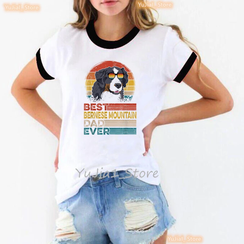 Я люблю Свою Бернскую горную собаку, Футболка с графическим принтом Для девочек, Harajuku Kawaii, Рождественский подарок, Футболка, Женская футболка с коротким рукавом 3
