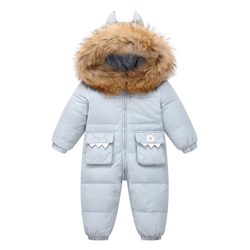 одежда для новорожденных, детская пуховая цельнокроеная одежда, утолщенная зимой, и одежда для ношения вне детской одежды для лазания 0