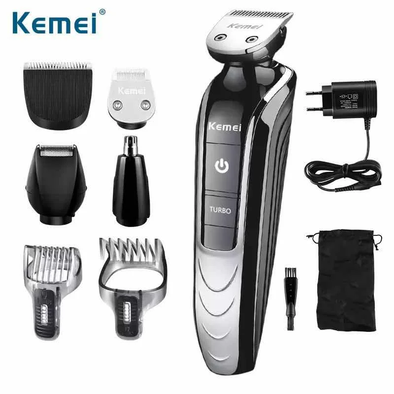 перезаряжаемая электрическая машинка для стрижки волос kemei KM-1832 5 в 1, триммер для волос, бритва, триммер для носа, триммер для волос на теле, 5 в 1 0