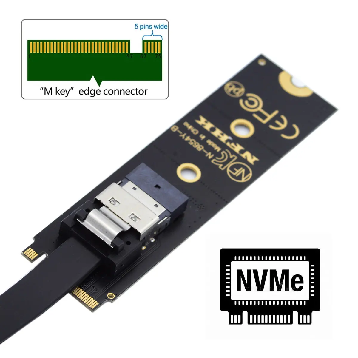 удлинительный кабель NGFF M-Key NVME от мужчины к женщине длиной 40 см с разъемом SFF-8654 для материнской платы SSD 2280/22110 2