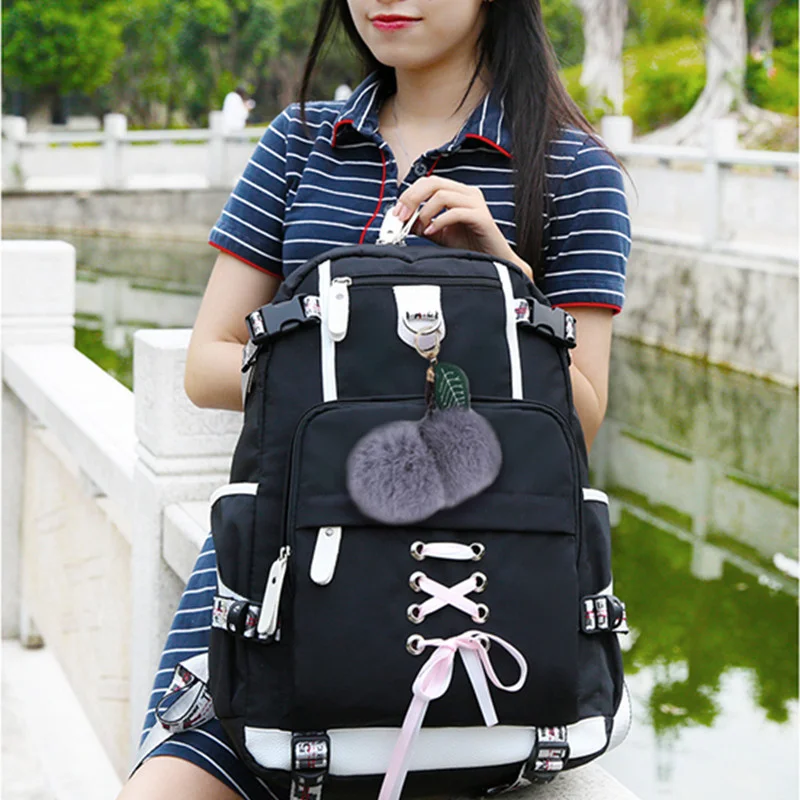 школьный рюкзак в корейском стиле для девочек-подростков, модный черно-белый рюкзак для студенток, школьный рюкзак, милая сумка для книг 1