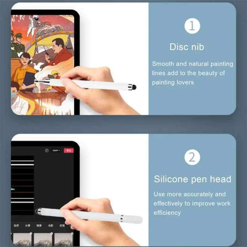 1-10 шт. Универсальный Стилус 2 В 1 Для iOS Android Сенсорная ручка Для рисования Емкостным Карандашом для iPad Samsung Tablet Smart 2