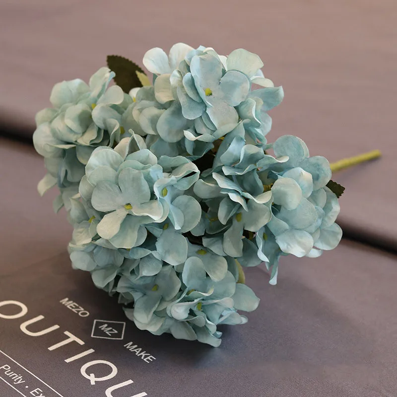 1 Букет синих Искусственных цветов, Пион, Чайная роза, Осенние Шелковые искусственные цветы для DIY гостиной, домашнего сада, свадебного украшения 2