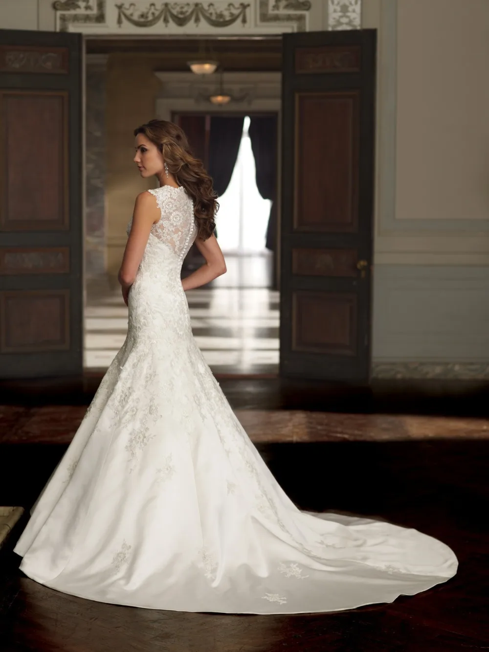 2019 novo elegante sereia beading querida vestido de cetim white/marfim vestidos de noiva personalizado- feito wedding dress 2