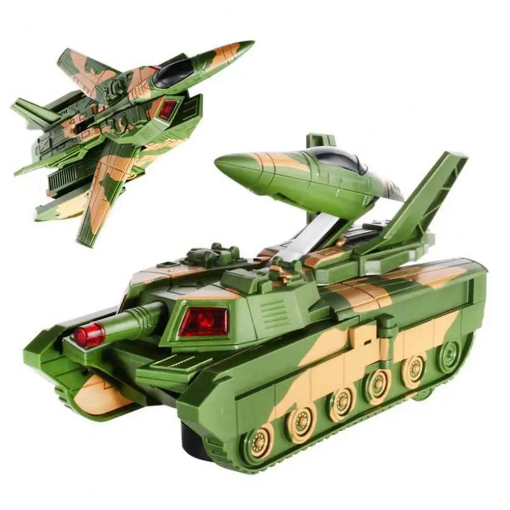 2021 Новый Армейский Самолет Игрушка Музыкальный Трансформируемый Световой Эффект 2 в 1 Планер Самолет Танк Армия Детская игрушка В Подарок 0