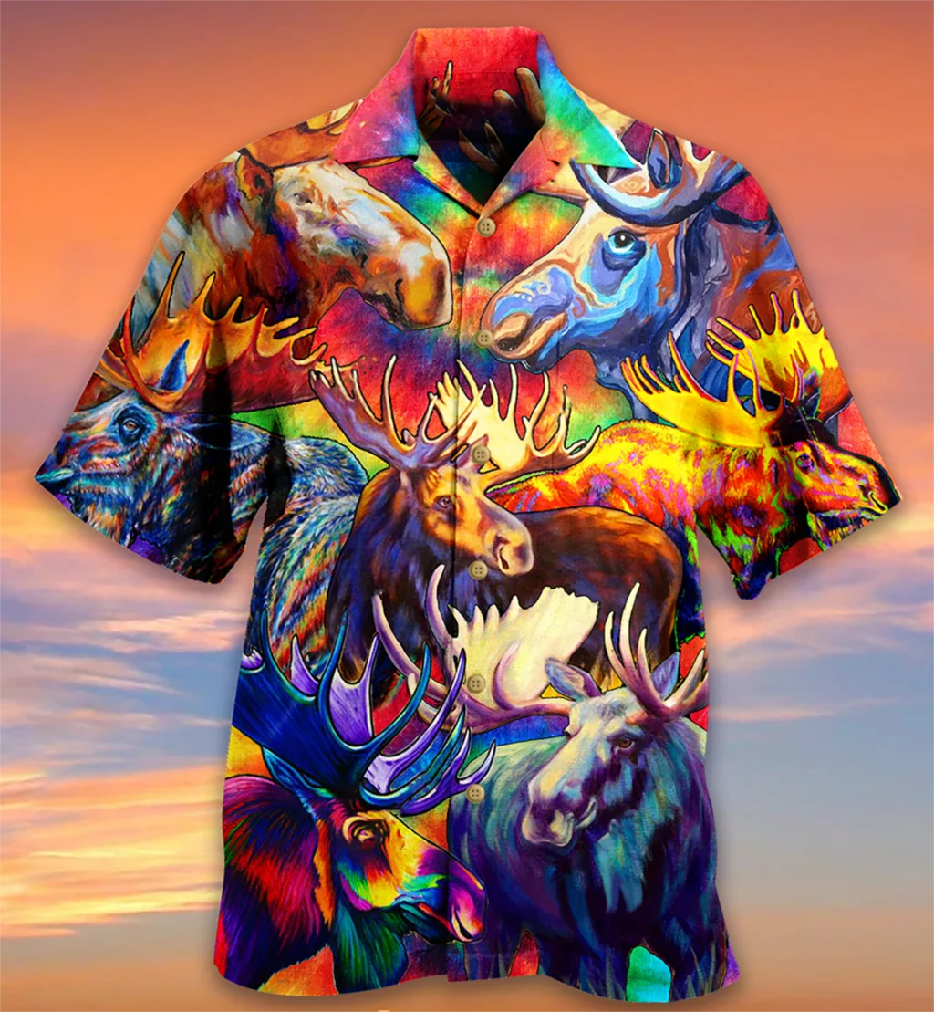 2022 Мужские Рубашки с коротким рукавом в Кубинском стиле, топ с Животным миром, мужские Гавайские рубашки с 3D принтом, летние каникулы, вечеринка, мужские 1