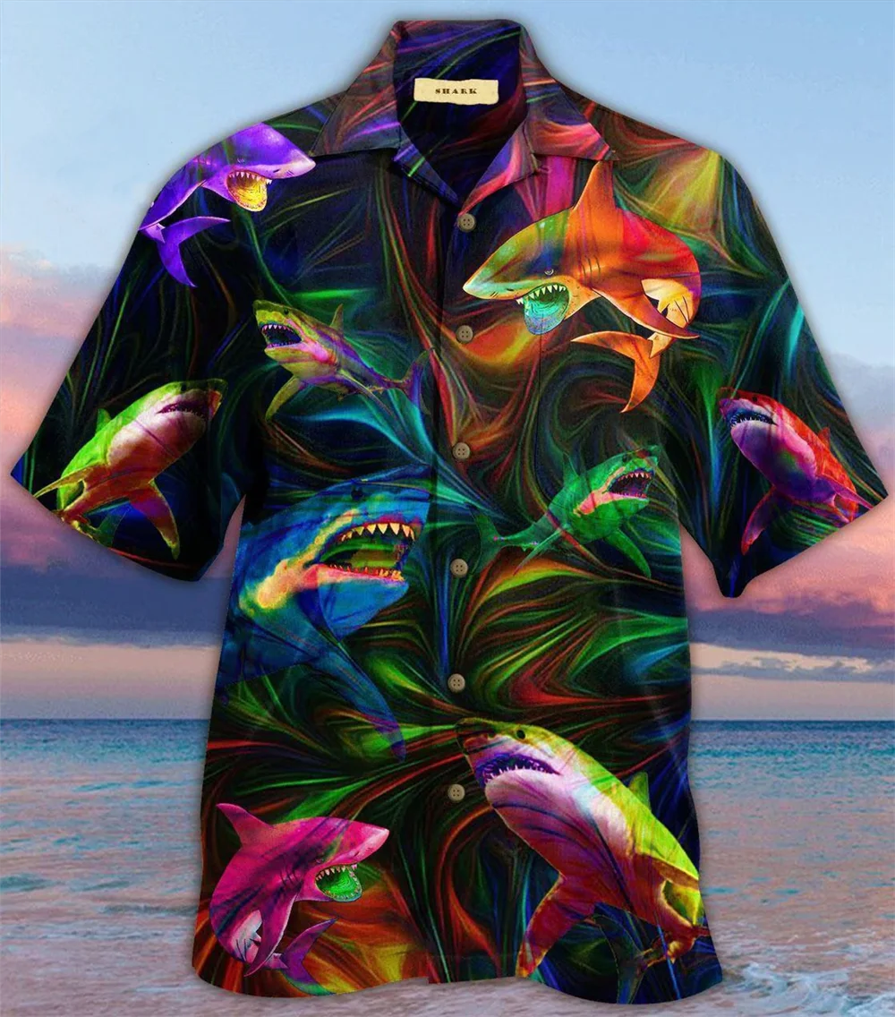 2022 Мужские Рубашки с коротким рукавом в Кубинском стиле, топ с Животным миром, мужские Гавайские рубашки с 3D принтом, летние каникулы, вечеринка, мужские 5