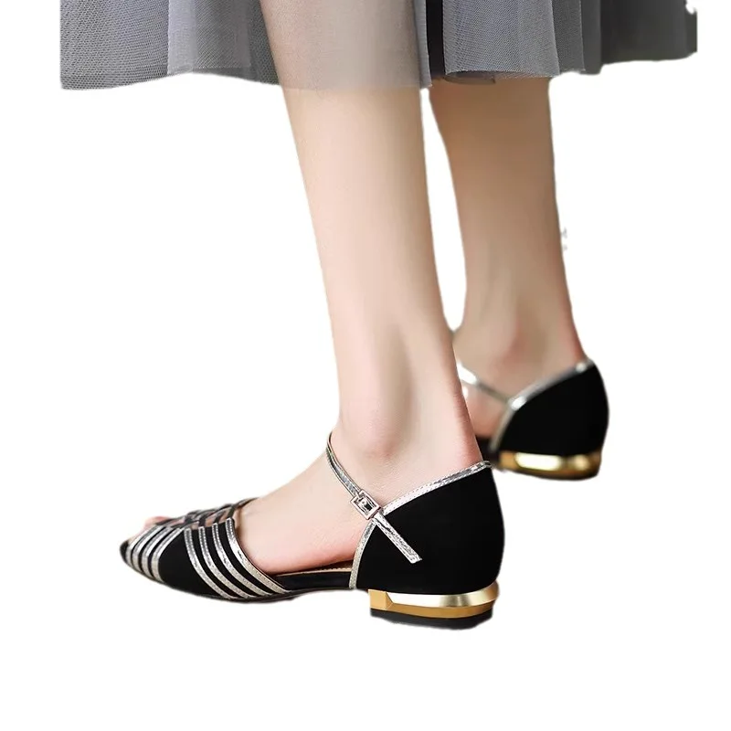 2023 Летние женские Босоножки в стиле Ретро 2023 Летние Новые Дизайнерские Туфли на низком каблуке Женская Модная Повседневная Обувь Sandalias De Mujer 4