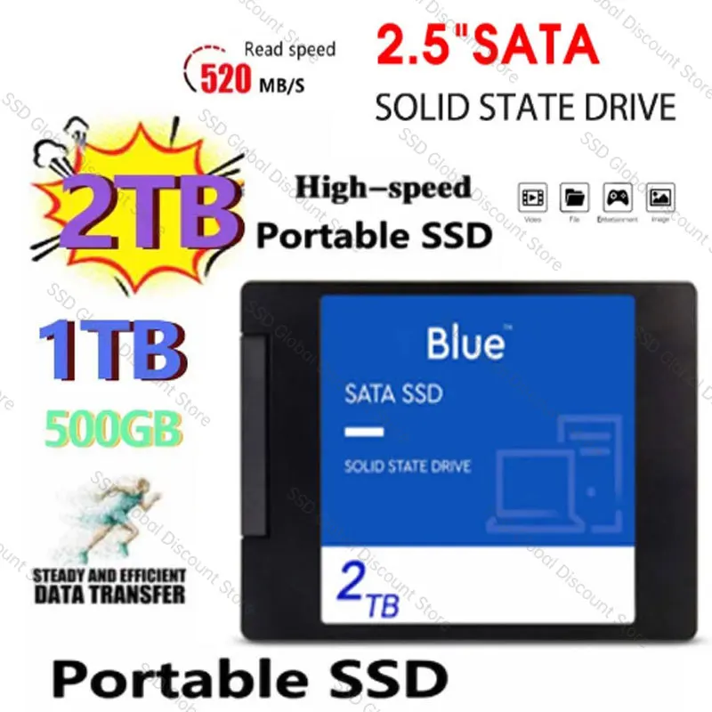 2023 Новая Горячая Распродажа 100% ssd sata 1 ТБ 4 ТБ Оригинальный Портативный SSD 500 ГБ SATAIII hdd SSD 2 ТБ Твердотельный жесткий диск 2,5 для Ноутбука ps5 1