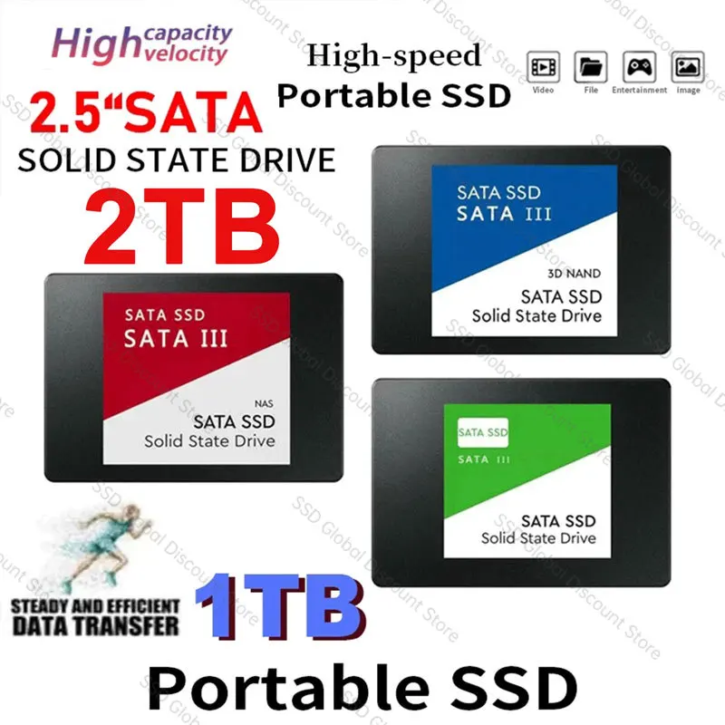 2023 Новая Горячая Распродажа 100% ssd sata 1 ТБ 4 ТБ Оригинальный Портативный SSD 500 ГБ SATAIII hdd SSD 2 ТБ Твердотельный жесткий диск 2,5 для Ноутбука ps5 4