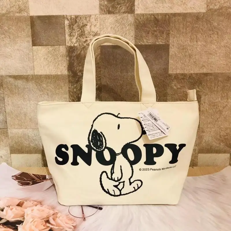 2023 Новая Сумочка Snoopy с мультяшным рисунком, сумка для хранения Бенто, сумка-тоут, Большая вместительная плюшевая игрушка в стиле Аниме Каваи, подарок на день рождения для девочки 2