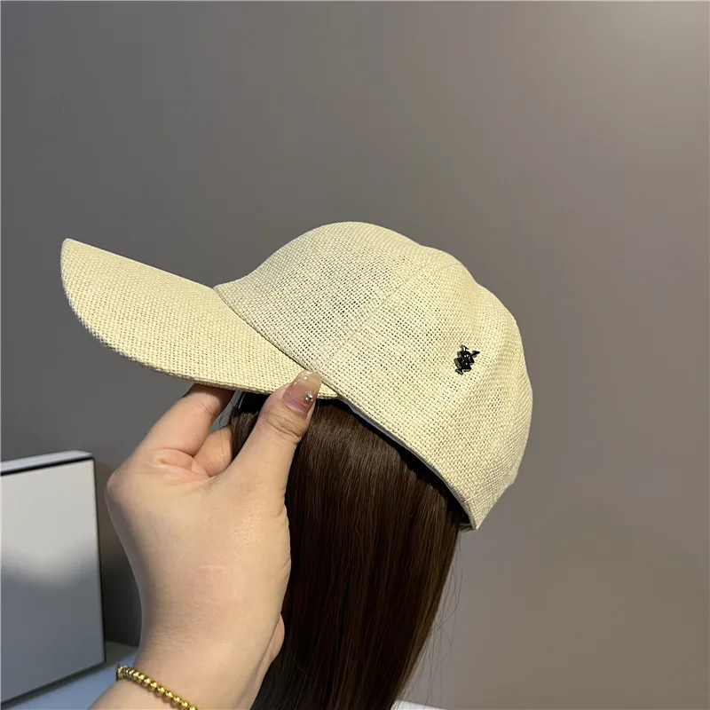 202305-wn ins facebook модная шляпа с травой, пэчворк, крутые накладные волосы, женская бейсбольная кепка для отдыха, кепка с козырьком 3