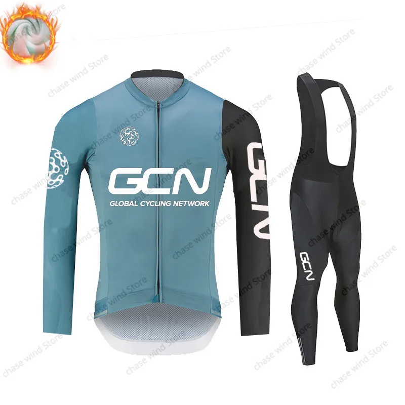 2024 НОВАЯ Мужская Зимняя Велосипедная Майка GCN с длинным рукавом, Командная Одежда, Дышащие Тренировочные топы для езды на велосипеде, Спортивная рубашка для Шоссейного велосипеда 1