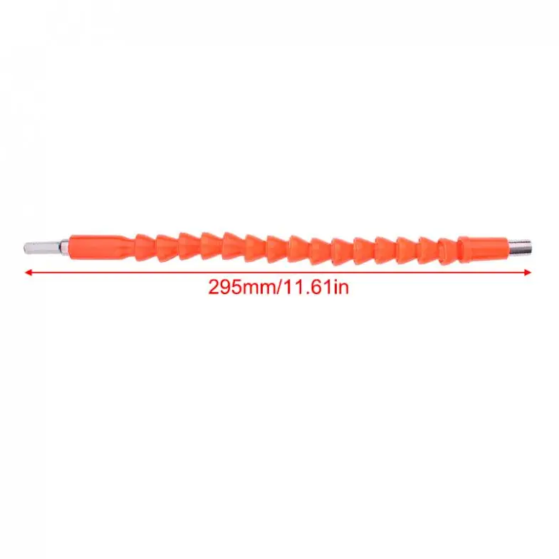 295 мм Оранжевый Универсальный гибкий вал, гибкий сверлильный вал, удлинитель электрической дрели для соединения головки отвертки и дрели 1