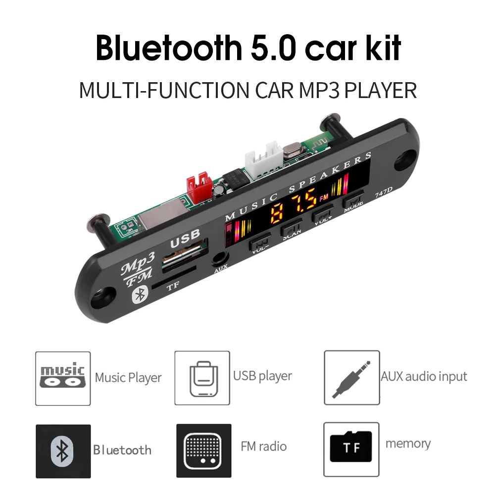 30 Вт MP3 WMA Декодер Плата Беспроводной Аудиомодуль USB AUX FM TF Радио Bluetooth Музыкальный Автомобильный Плеер С Дистанционным Управлением DC 9 В-12 В 2