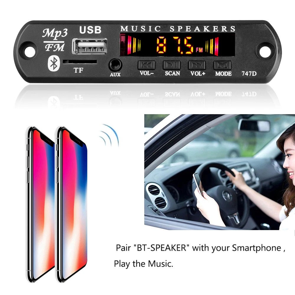 30 Вт MP3 WMA Декодер Плата Беспроводной Аудиомодуль USB AUX FM TF Радио Bluetooth Музыкальный Автомобильный Плеер С Дистанционным Управлением DC 9 В-12 В 4