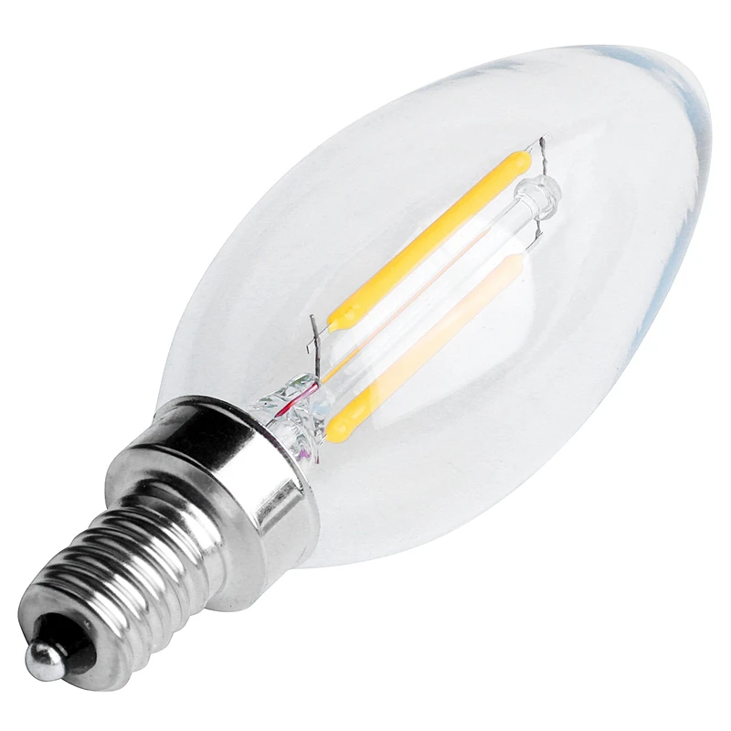 5-кратная светодиодная лампа с регулируемой яркостью E12 2W COB с пламенем накаливания 10 X 3,5 см 2