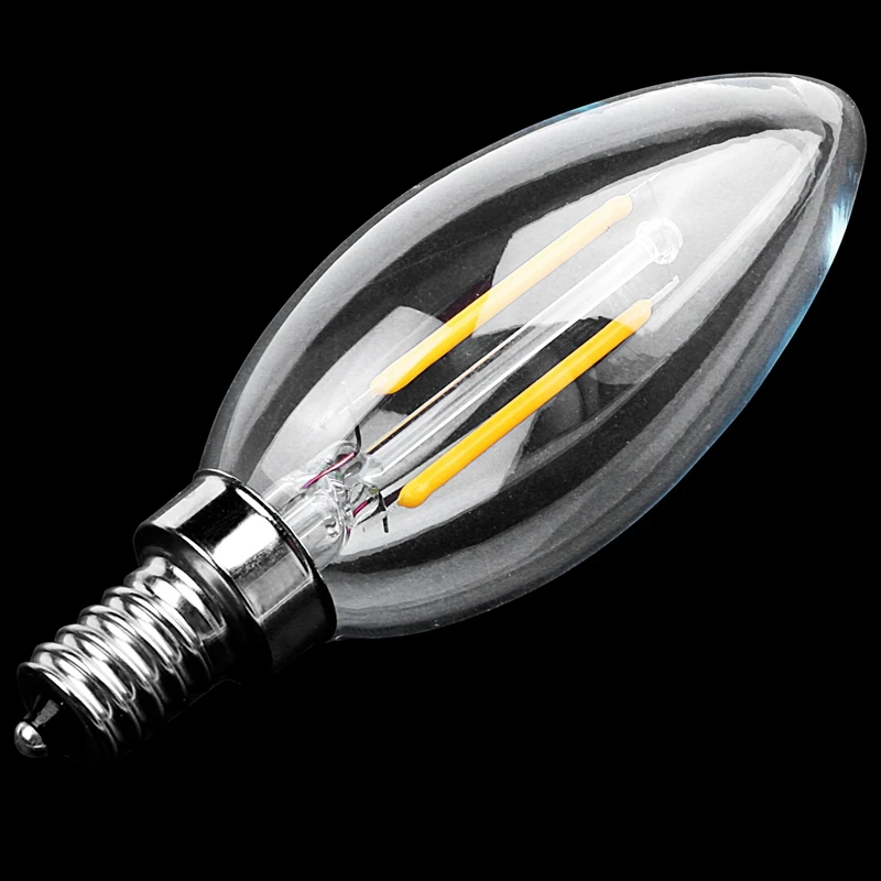 5-кратная светодиодная лампа с регулируемой яркостью E12 2W COB с пламенем накаливания 10 X 3,5 см 3