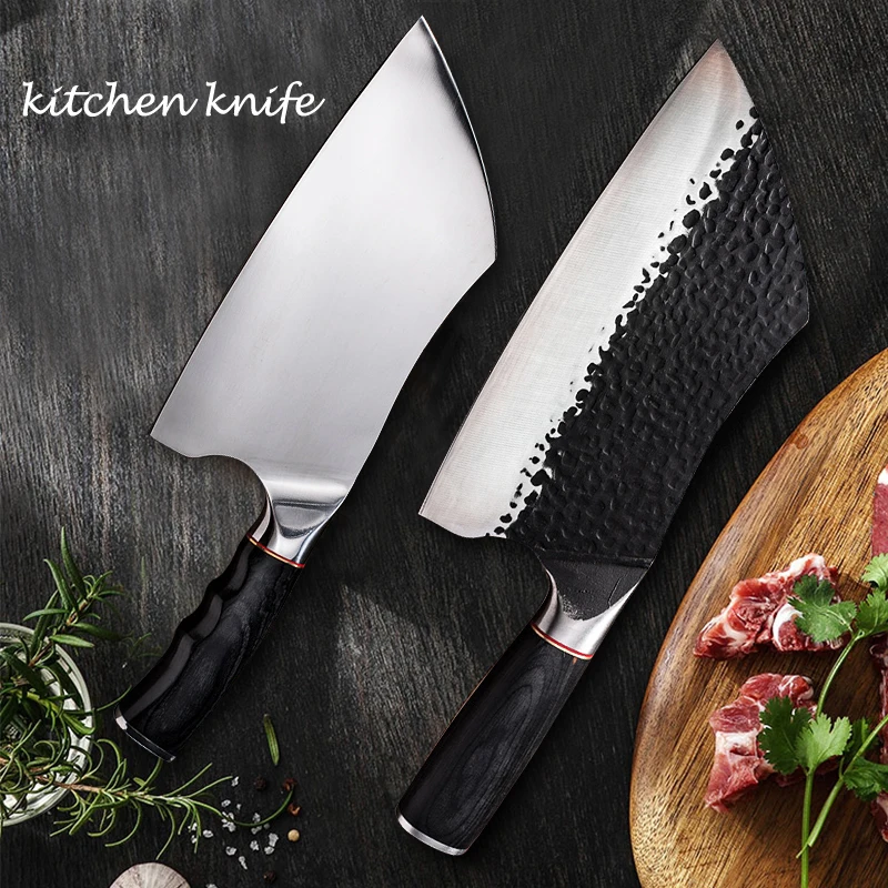 7,5-Дюймовый Нож шеф-повара, Китайский Кухонный Нож, Нож для нарезки мяса, Рыбы, овощей, Супер Острое лезвие, Цветной Измельчитель древесины 1