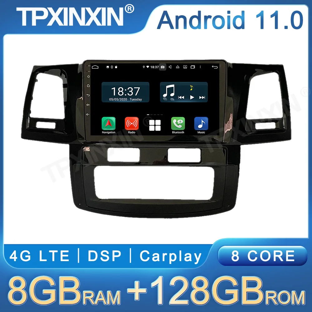8 + 128 Г Android 11 экран для Toyota Hulix Fortuner 2008 Автомобильный радиоприемник GPS Навигация мультимедийный стереоплеер Navi Carplay DSP 0