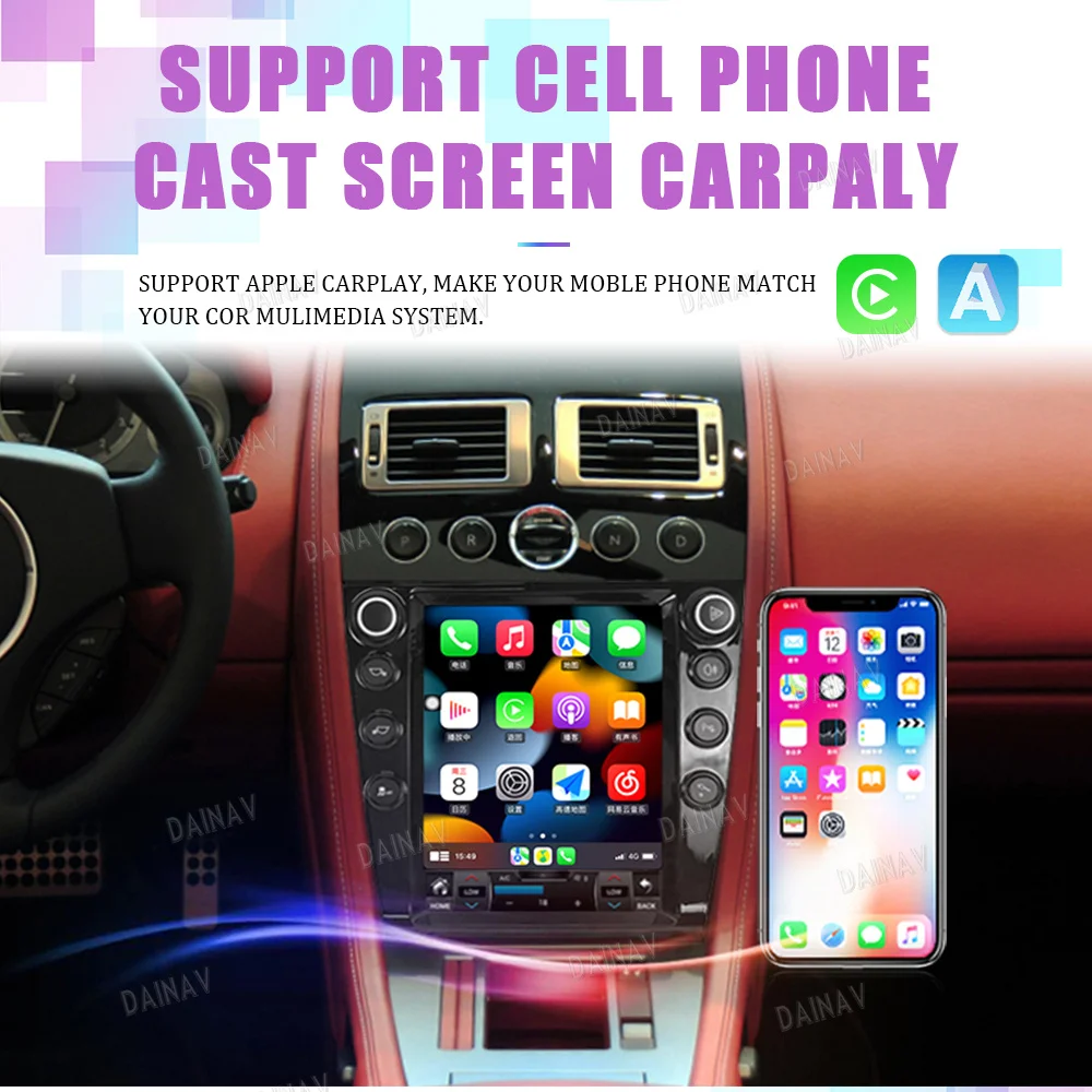 9,7 Дюймов Android 11 Авто Радио Стерео Для Aston Martin 2005 2006 2007 2008-2015 Carplay Мультимедийный GPS Навигационный плеер 1