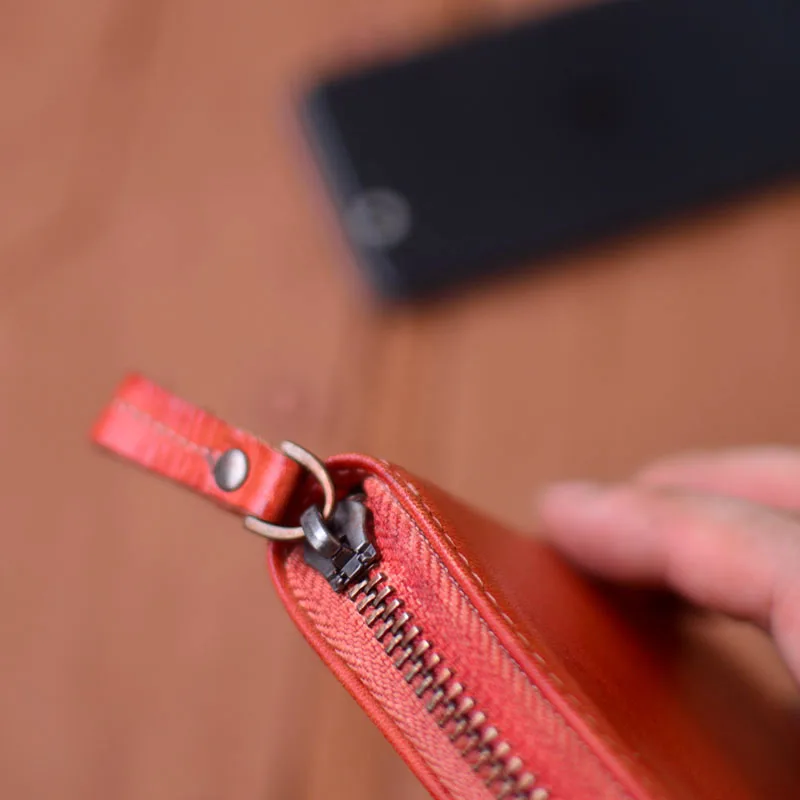 AETOO, винтажный кошелек с несколькими слотами на молнии для монет, деловой повседневный портативный кошелек для хранения, кожаный короткий дизайн 2