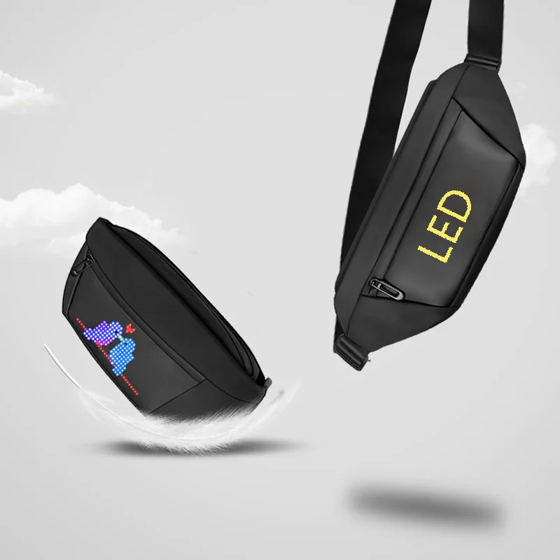 Bluetooth Светодиодный рекламный Рюкзак из ткани Оксфорд, мужская и женская светодиодная поясная сумка, Уличные велосипедные светодиодные сумки через плечо для мобильных телефонов 4