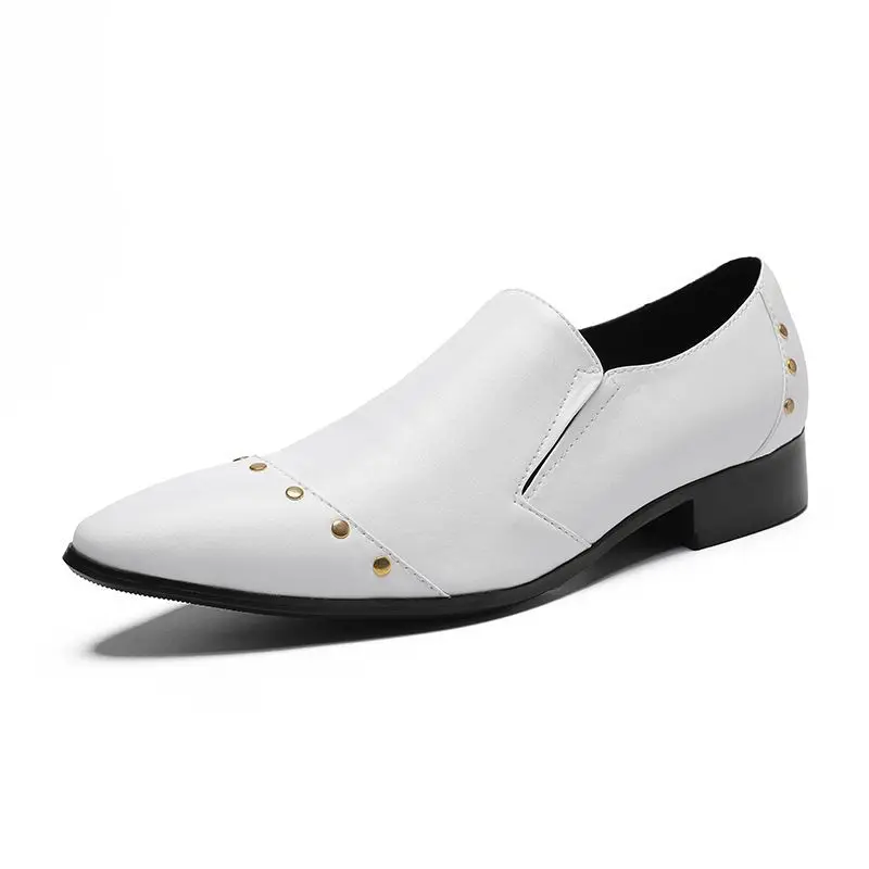 COOGERLOVE Осенняя мужская официальная одежда, Кожаная обувь в стиле ретро с кирпичным рисунком, Мужская обувь для настоящих ленивых людей, Роскошная Свадебная обувь 5