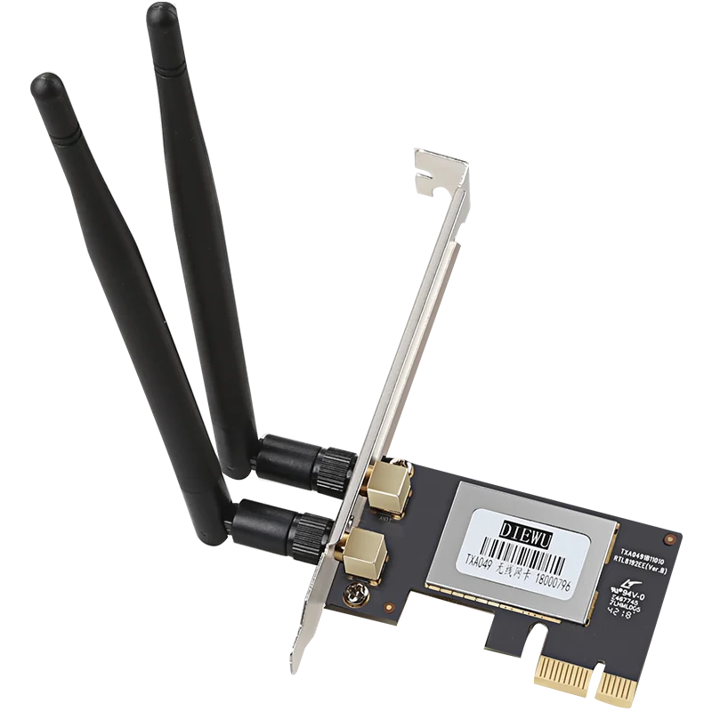 DIEWU настольный PCIe WIFI беспроводной 300 Мбит/с lan-карта mini pci-e 2 антенна 0