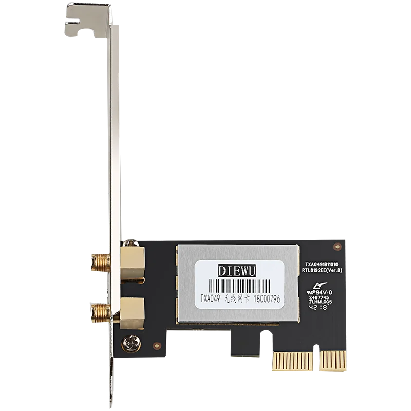 DIEWU настольный PCIe WIFI беспроводной 300 Мбит/с lan-карта mini pci-e 2 антенна 1