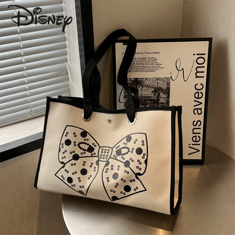 Disney Minnie, Новая модная женская сумка, высококачественная сумка большой емкости, Мультяшная сумка для отдыха и покупок, сумка для защиты окружающей среды 3