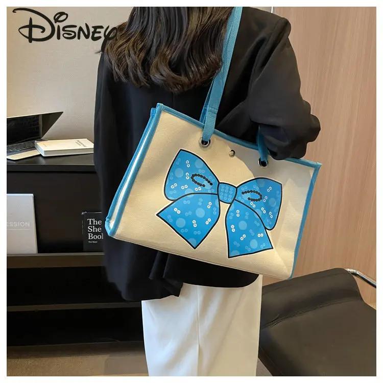 Disney Minnie, Новая модная женская сумка, высококачественная сумка большой емкости, Мультяшная сумка для отдыха и покупок, сумка для защиты окружающей среды 5