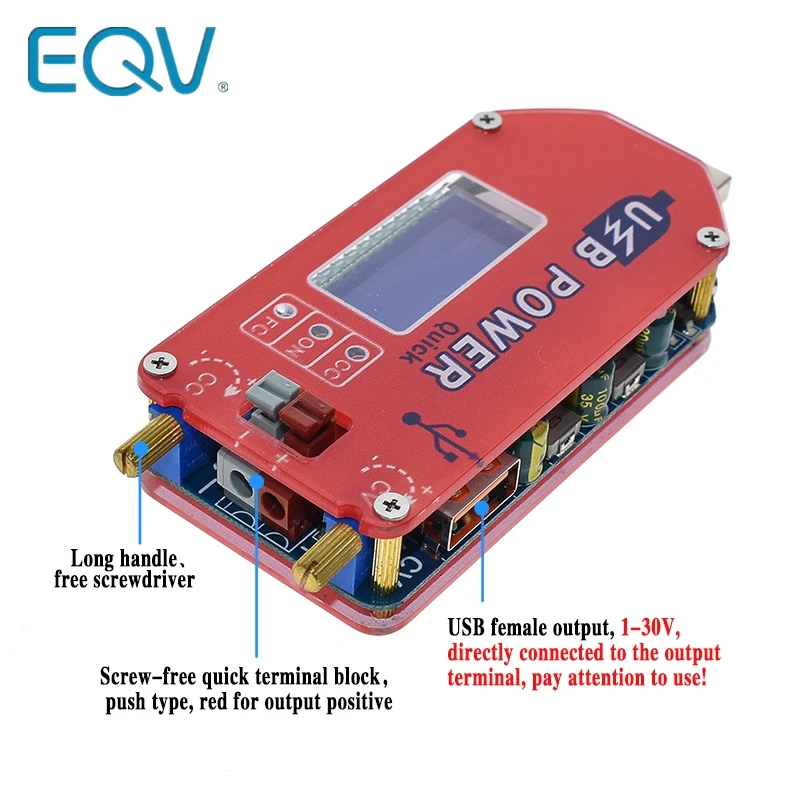 EQV DP3A Цифровой дисплей USB регулируемый модуль питания постоянного тока 1-30 В 15 Вт QC 2,0 3,0 FCP Быстрая зарядка лабораторный источник питания regulador 4