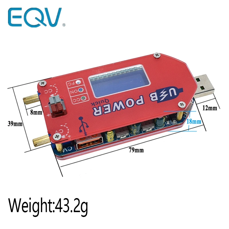 EQV DP3A Цифровой дисплей USB регулируемый модуль питания постоянного тока 1-30 В 15 Вт QC 2,0 3,0 FCP Быстрая зарядка лабораторный источник питания regulador 5