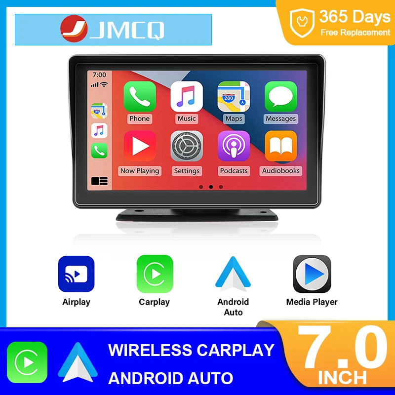 JMCQ 7-дюймовый Универсальный Беспроводной Carplay Android Auto FM AUX Автомобильный Радиоплеер Для Toyota Honda VW Nissan KIA Hyundai Мультимедиа 0