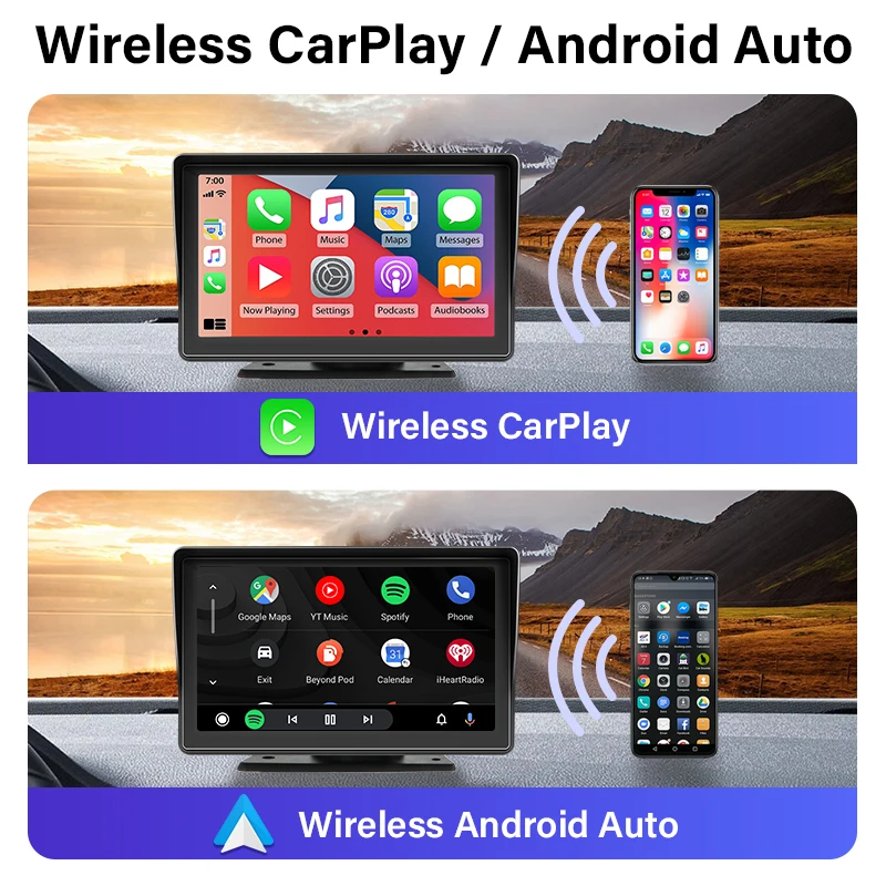 JMCQ 7-дюймовый Универсальный Беспроводной Carplay Android Auto FM AUX Автомобильный Радиоплеер Для Toyota Honda VW Nissan KIA Hyundai Мультимедиа 1