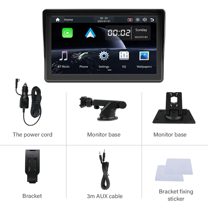 JMCQ 7-дюймовый Универсальный Беспроводной Carplay Android Auto FM AUX Автомобильный Радиоплеер Для Toyota Honda VW Nissan KIA Hyundai Мультимедиа 5