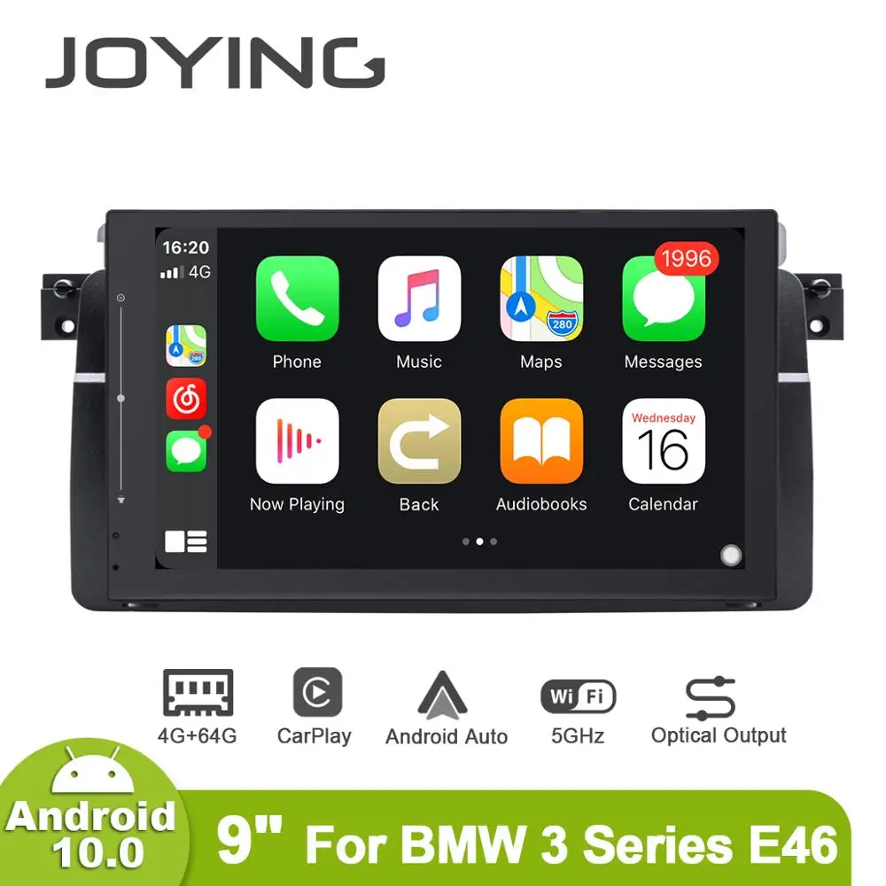 Joying 9 Дюймов Автомобильный Радиоприемник Стерео Android 10 Головное устройство GPS Naviagtion 4G Carplay Для BMW E46 Поддержка Резервной Камеры DVR OBD2 SWC 0